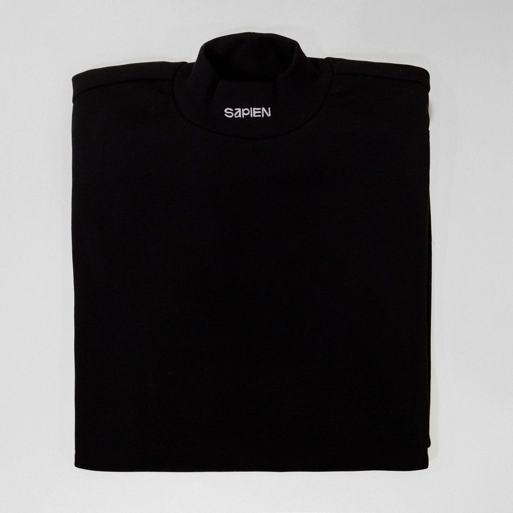 Pull col cheminée noir Sapien